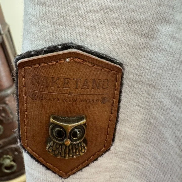 Naketano Oatmeal Heather Hoodie Sweatshirt with rope details - Picture 5 of 16